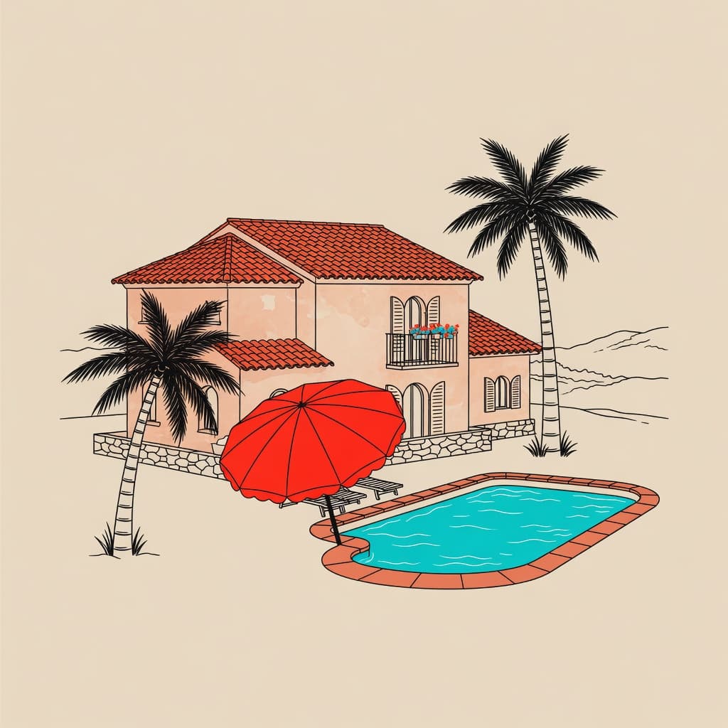 Illustration einer Villa