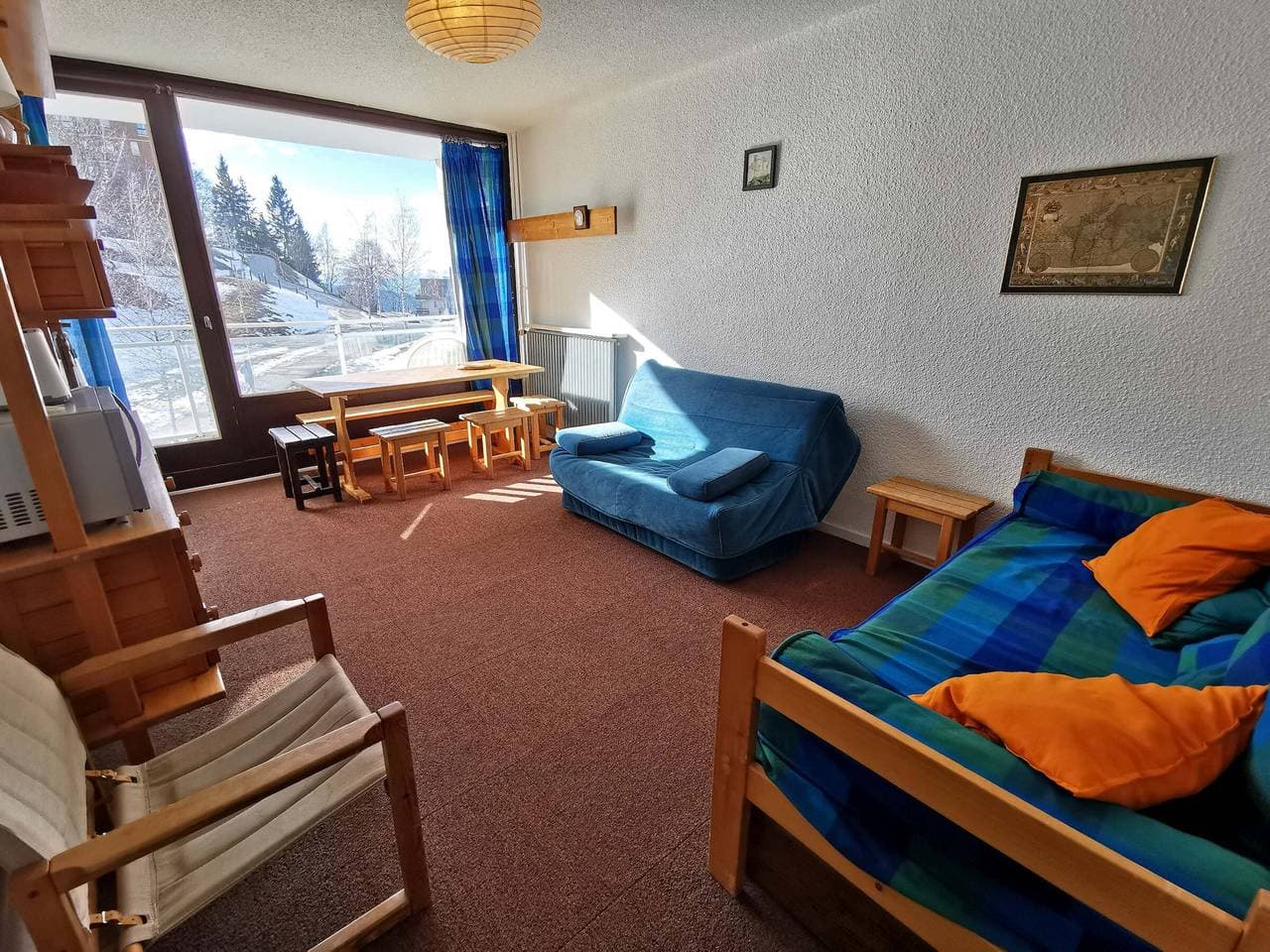 Studio mit Kabine an Pisten, Südostbalkon 1