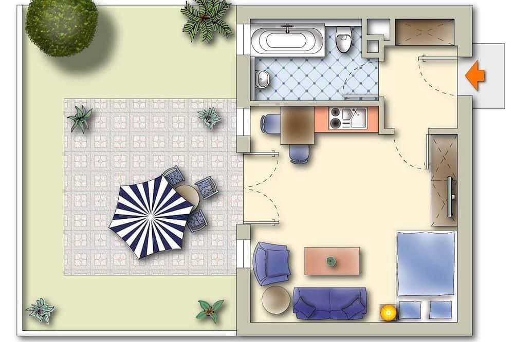 Foto 9 von 12: Apartement Studio mit Garten