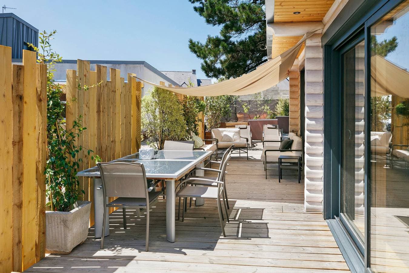 Foto 4 von 29: Ökologisches Ferienhaus aus Holz mit Terrasse, WLAN und Klimaanlage, 300 m vom Meer entfernt
