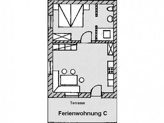 Foto 4 von 4: Haus Klinger - Ferienwohnung C mit Terrasse für 1 bis 4 Personen, 36 qm