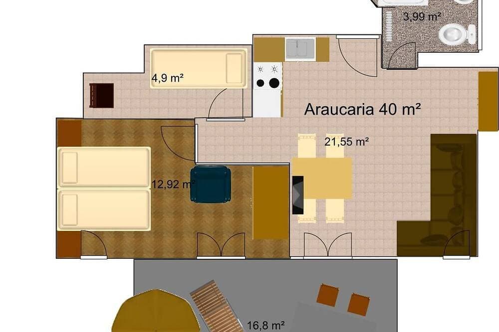 Foto 12 von 27: Ferienwohnung mit großem Panoramabalkon und biologischem Naturbadeteich