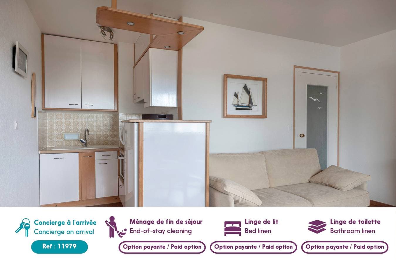 Foto 3 von 14: À 500m de la plage, appartement pour 2