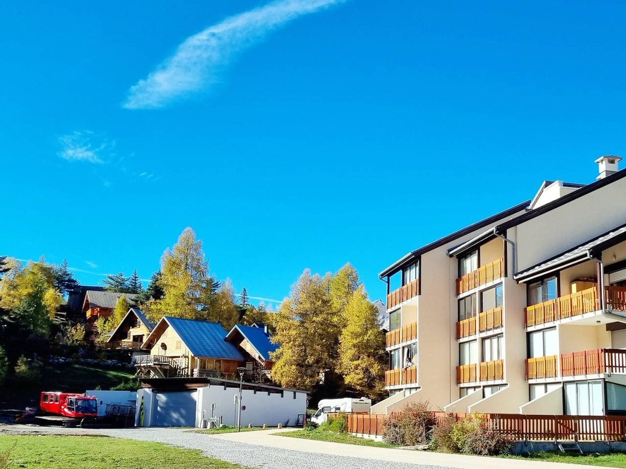 Foto 12 von 12: Gemütliches Studio mit direktem Pisten Zugang, Balkon mit Aussicht