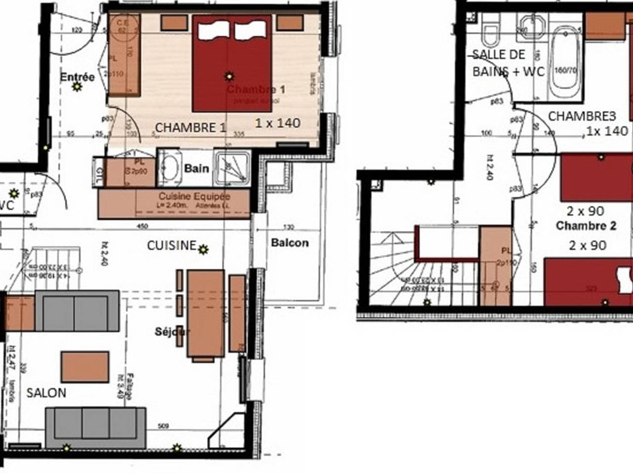 Foto 3 von 15: Duplex-Apartment mit 4 Zimmern in Les Saisies - 8 Pers
