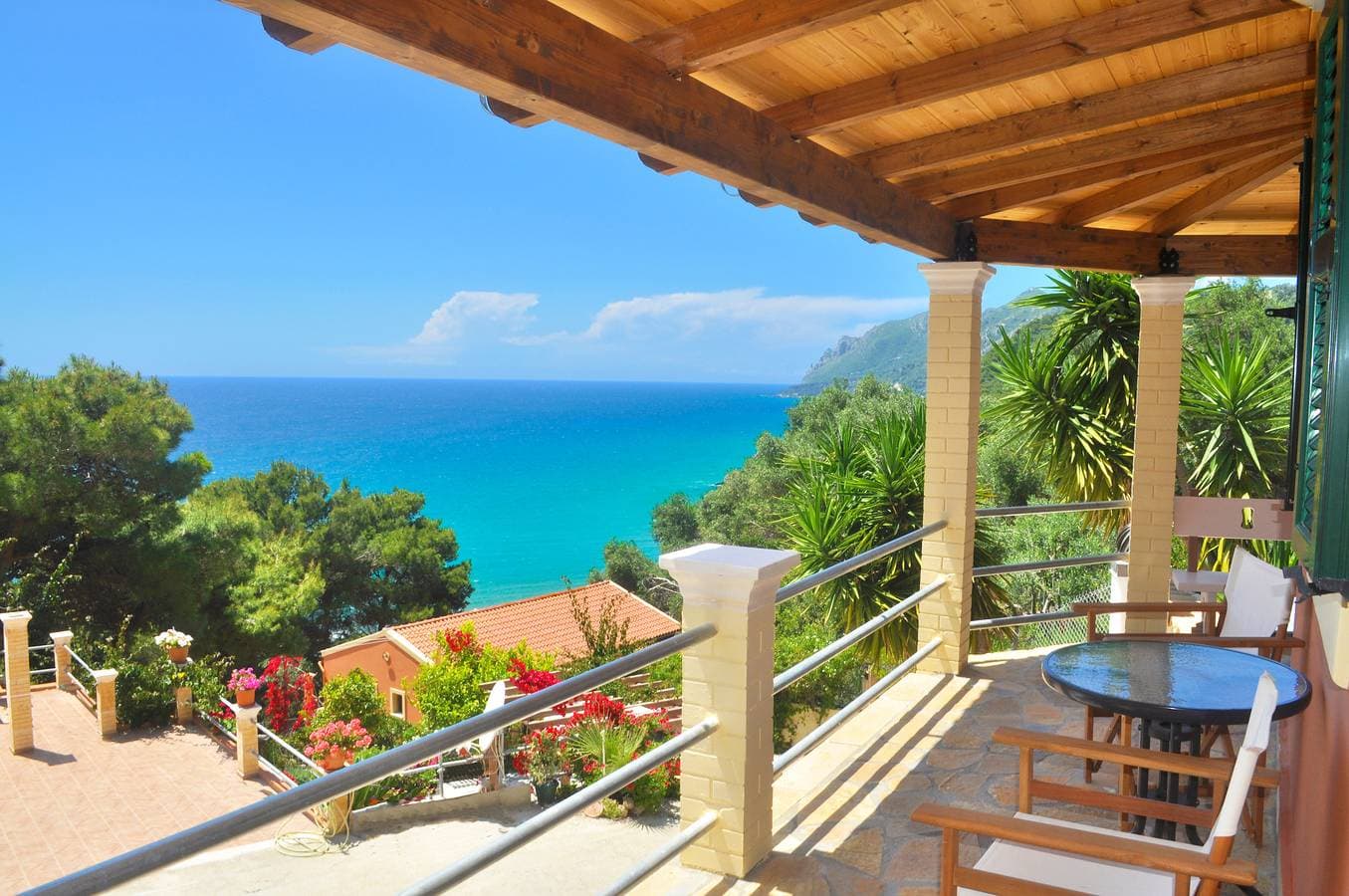 Villa Takis am Pelekas Strand - Kleines Haus mit Garten und Meerblick 1