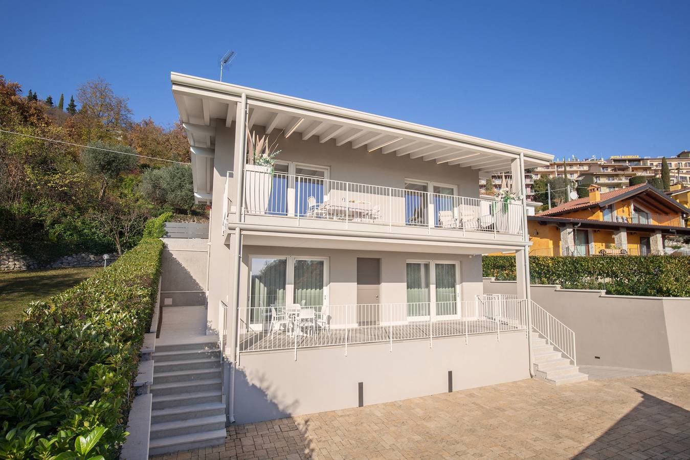 White Apartment with Terrace and Lake View 1