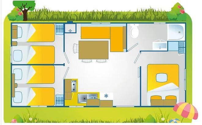 Foto 2 von 30: Camping Iscrixedda Mobilehome Happy Premium für 7 Personen