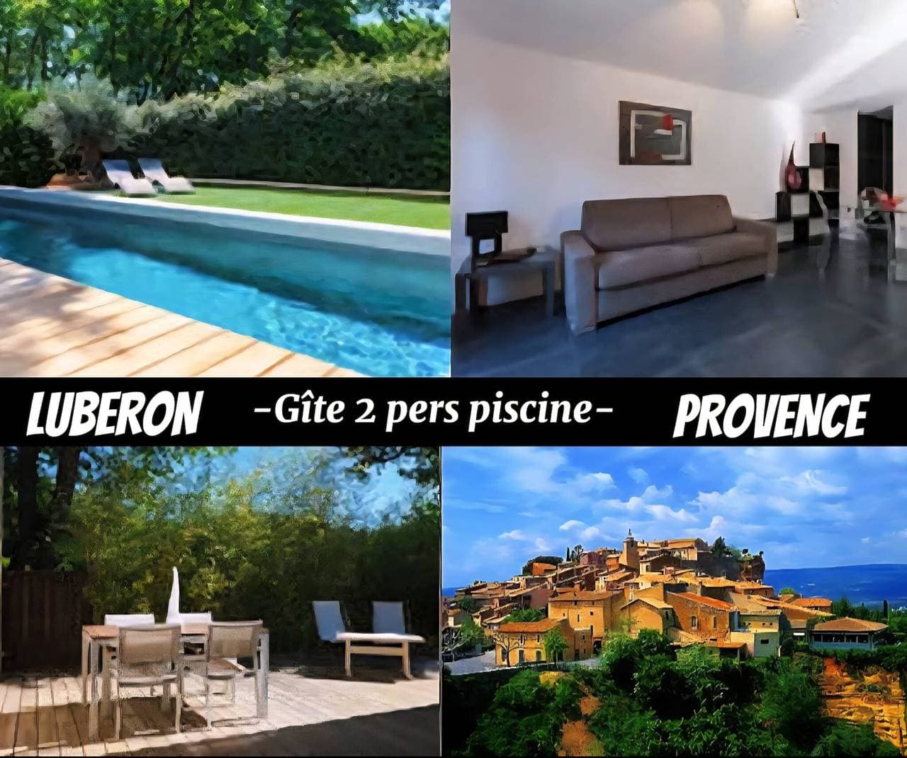 Luberon Gîte 2 pers piscine calme 1