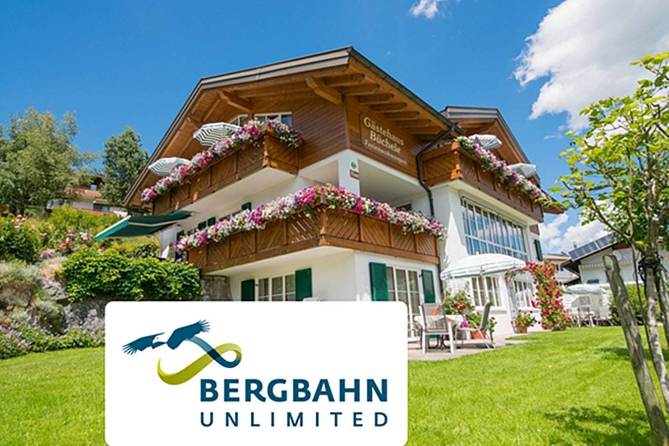 Doppelzimmer mit Bergblick im Gästehaus Büchele Kleinwalsertal 1