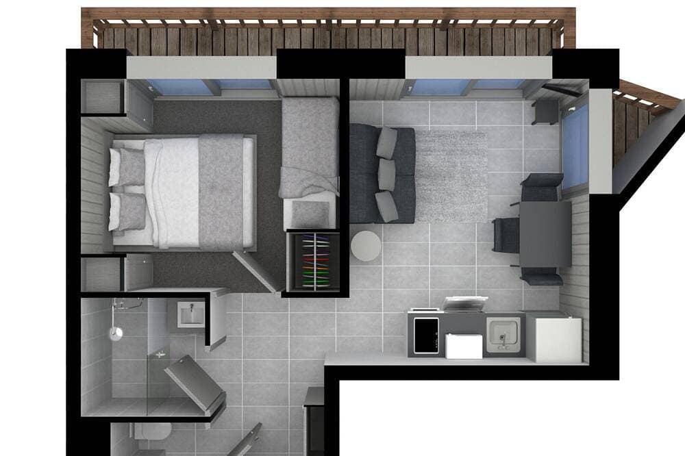Foto 12 von 14: Gemütliche Wohnung in Courchevel mit großem Schlafzimmer und Parkplatz