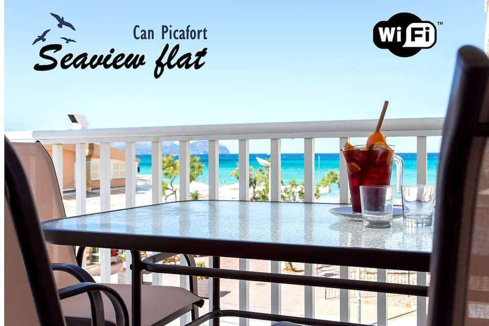 Can Picafort Wohnung in erster Linie. 6 Pers. WIFI A / C Terrasse mit Blick auf das Meer. 75m2 1