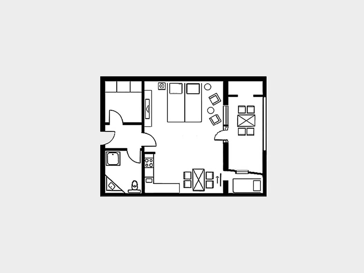 Foto 8 von 8: 1-Raum-Ferienwohnung mit Balkon