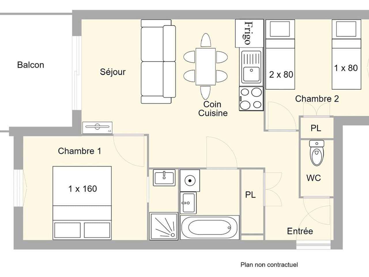 Foto 3 von 15: 3-Zimmer-Wohnung, Balkon, Parkplatz, 5 Pers. Villard-sur-Doron