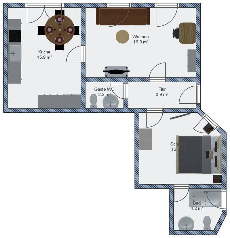 Foto 13 von 13: Appartement/Fewo, Badewanne, 1 Schlafraum
