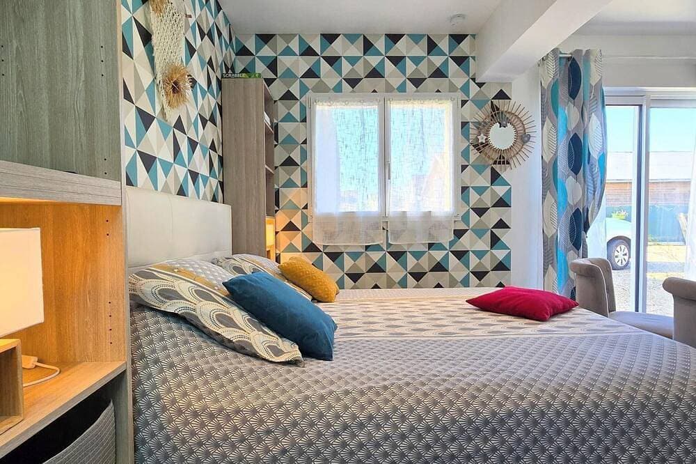 Foto 6 von 17: Gemütliches Studio in der Normandie mit Terrasse, Klimaanlage, Parkplatz und Haustiere erlaubt