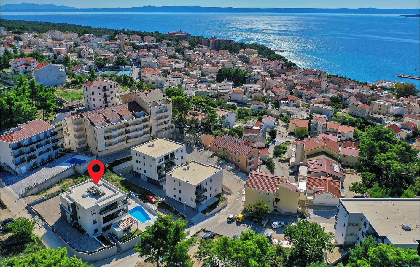 Foto 6 von 27: Apartment mit Meerblick, Pool und Küche, 500 m vom Strand entfernt