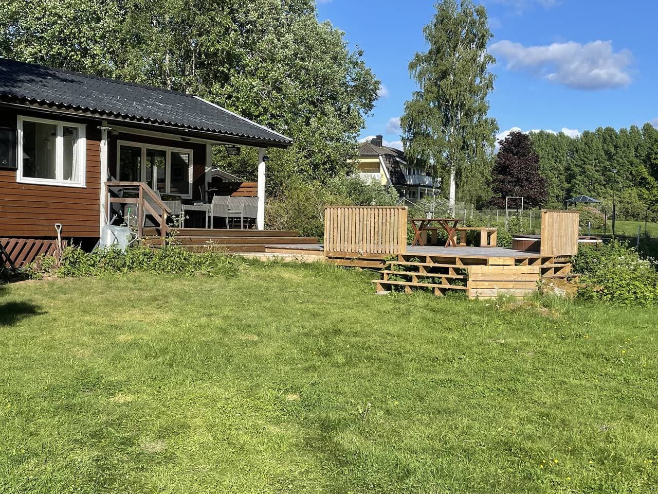 Foto 4 von 28: Ferienhaus mit Seeblick am See Lelången mit Boot