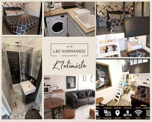 L'INTIMISTE à Saint Lô - Atypique - Studio Duplex Privé tout équipé - Gare - Centre - Parking gratuit - Entrée autonome - Chambre en mezzanine - Wifi - Netflix - Lave-linge 1