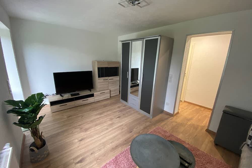 Foto 8 von 14: Ferienhaus Oberharzruhe - Souterrain \"Fuchsbau\" für 2 P. überdachter Terrasse