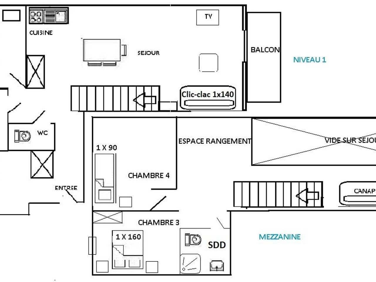 Foto 3 von 19: 5-Zimmer-Wohnung, 9 Pers, Ski-an/Ski-ab, Parkplatz, Les Saisies