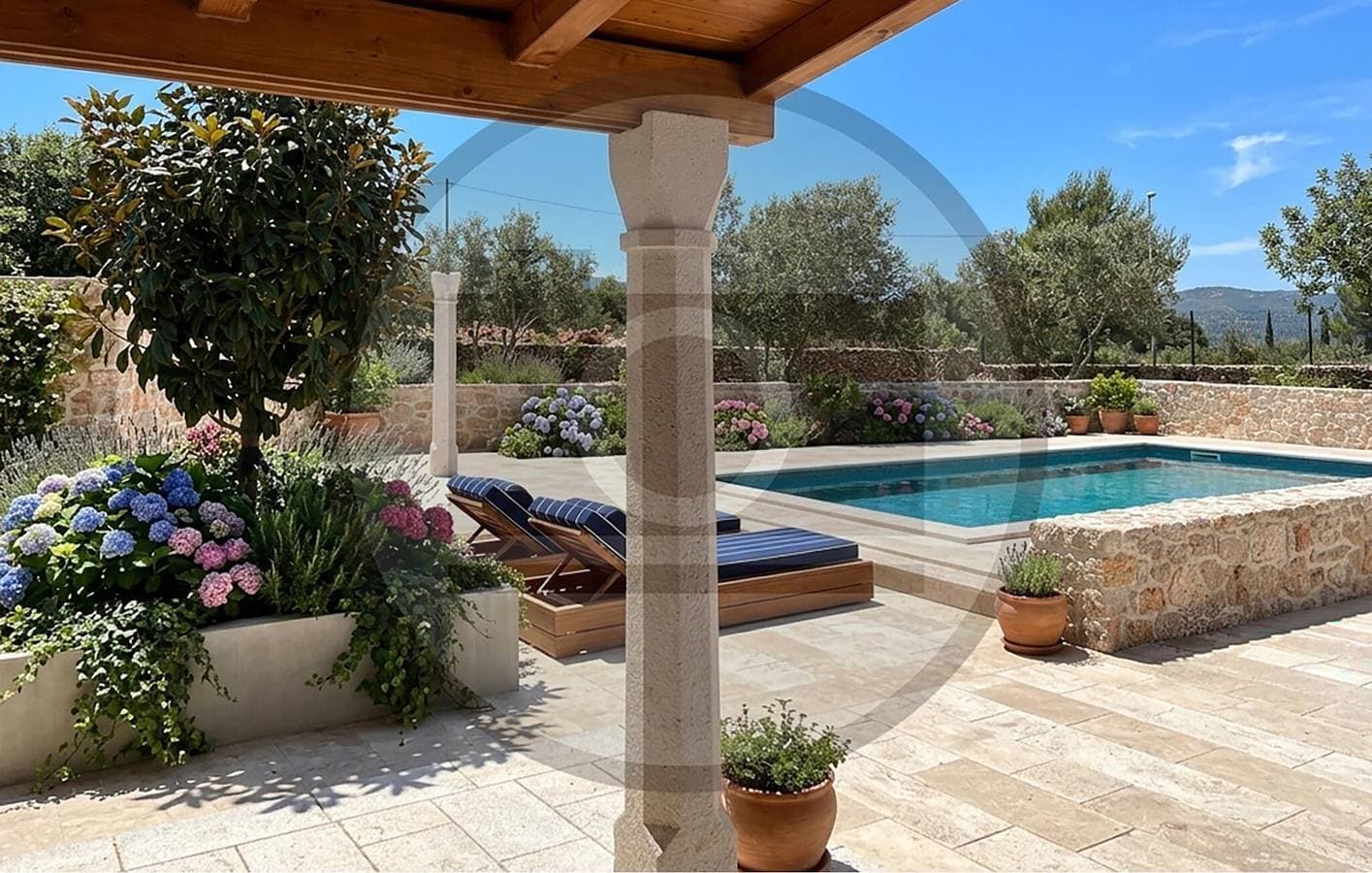 Reizende Ferienwohnung mit Pool, Terrasse und WLAN – 2 km vom Strand entfernt 1