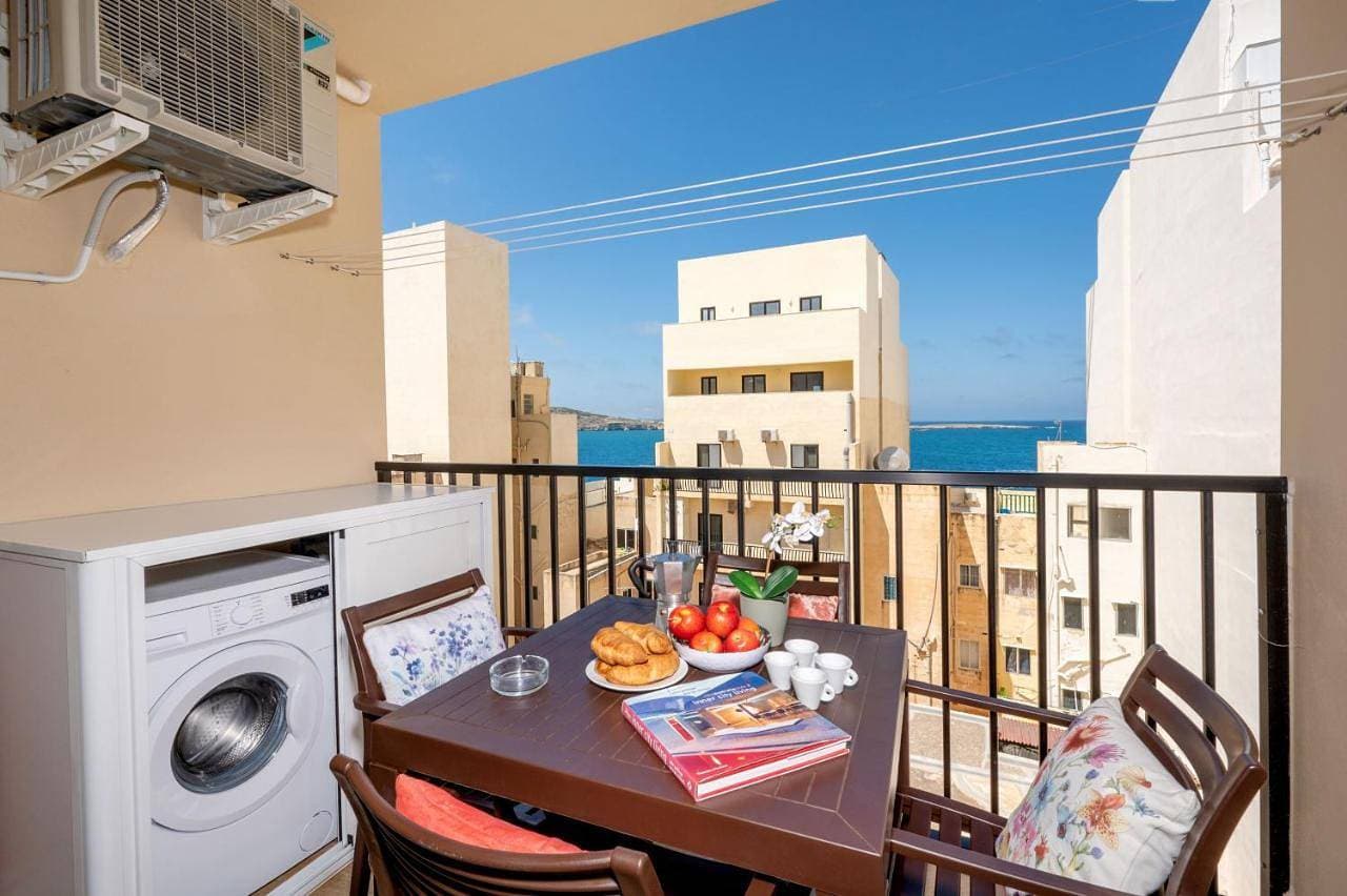 Sea Bliss Apartments with terrace just off seafront in St Paul's Bay - By Getawaysmalta 1