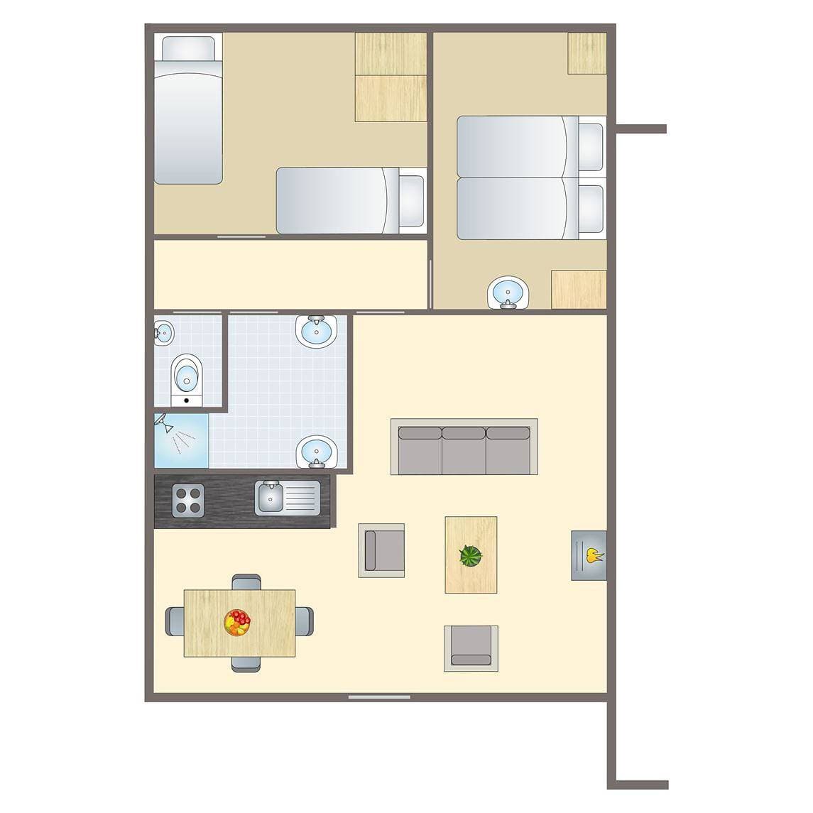 Foto 13 von 30: Bungalow für 4 Personen mit Balkon/Terrasse