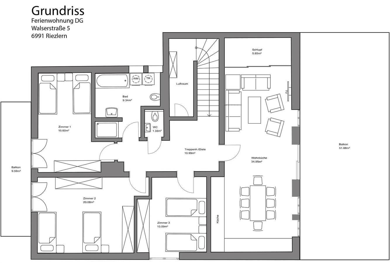 Foto 2 von 52: Ferienwohnung Köb-Berchtold mit 3 Schlafräumen