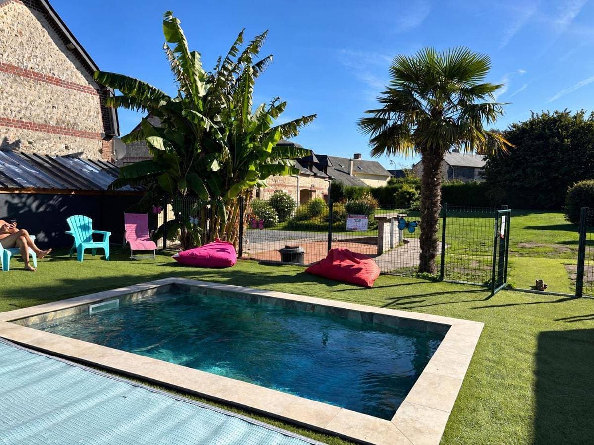 Nouveauté 2026 piscine chauffée - Le gîte de SoleilMapou pour 12 personnes en Normandie près de Fécamp et d'Etretat, idéal grandes tribus, vous pouvez me contacter sur Les gîtes de SoleilMapou 1