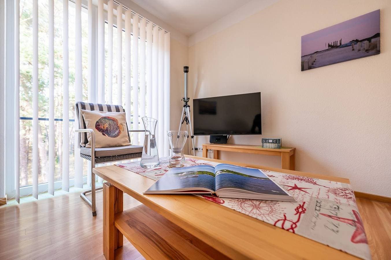 Foto 5 von 15: Appartement mit Balkon und Meerblick, 80 m zum Strand