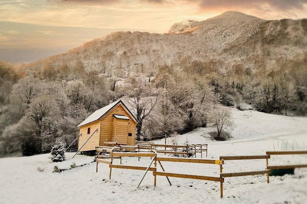 Foto 6 von 23: Kabine-Hütte-Ensuite mit Dusche-Bergblick