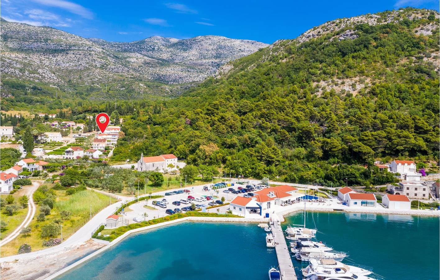 Urlaub am Meer: Gemütliches Apartment mit 2 Schlafzimmern, Terrasse und Küche in Slano 1