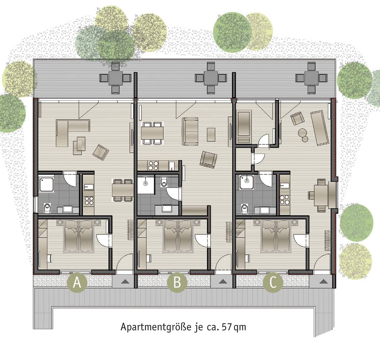 Foto 4 von 16: Steigerwald-Apartments - Apartment C mit großem Balkon