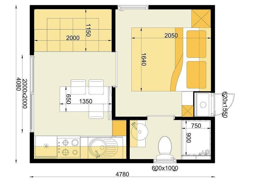 Foto 11 von 24: Camping Porton Nature Hideouts - Mobilheim 2 personen - Comfort | 1 Zi. | 2 Pers. | Erhöhte Terrasse | Klima | TV