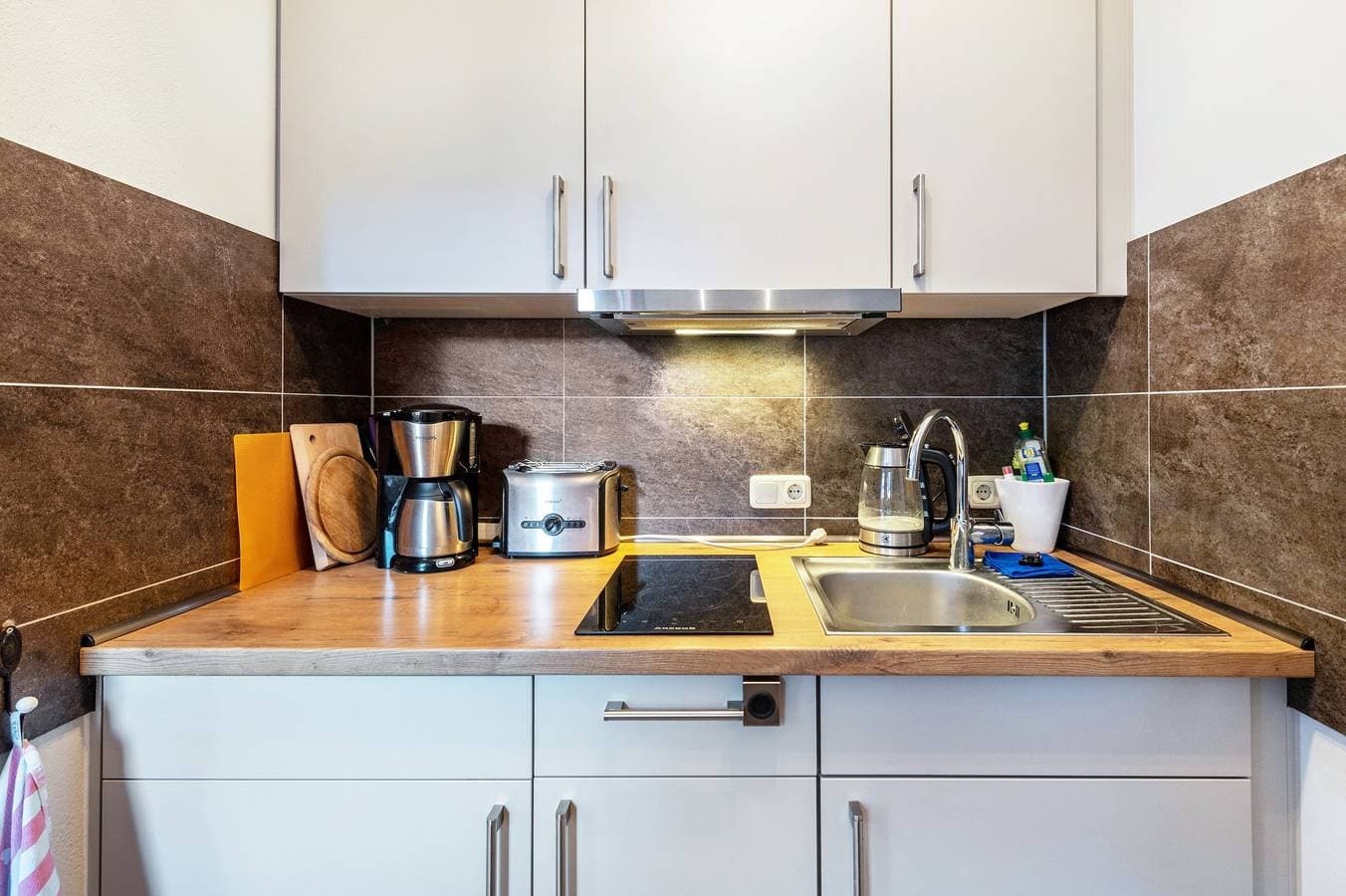 Foto 10 von 29: Einzimmerapartment 'Fewo Inselblick - Am Schweriner See' mit Seeblick, privater Terrasse und Wi-Fi