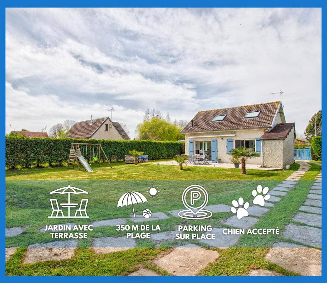 L'effet mer Maison rénovée lumineuse tout confort belle terrasse grand jardin clos sans vis à vis parking jeux pour enfants 5 mn à pied de la plage d'Asnelles et centre bourg - proche Bayeux au coeur des plages du débarquement 1