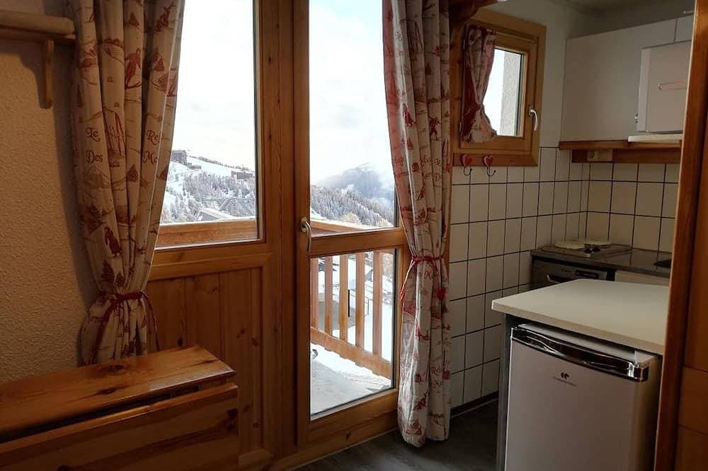 Foto 8 von 10: Gemütliches Studio in Plagne Villages nahe Pisten, Balkon, 4 Pers