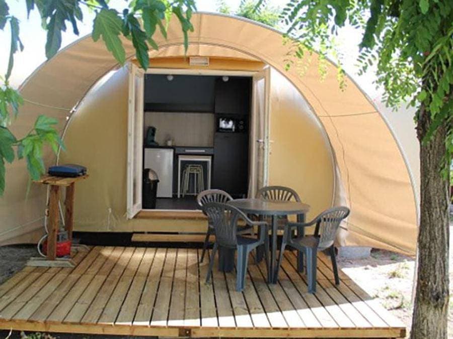 Foto 7 von 32: Camping Les Flots-Atlantique Village 2  - Bungalowzelt 4 personen - Coco Sweet| Ungewöhnlich