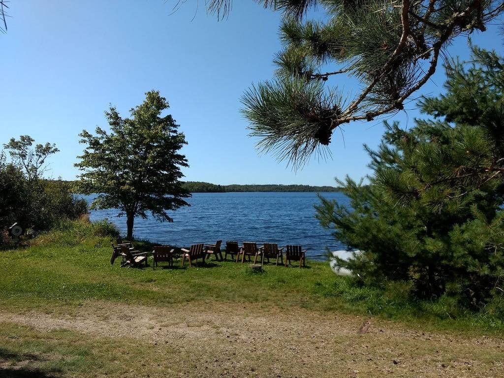 Bärenkabine in Wildnis-Wind auf See Armstrong nahe Ely, Mn 1