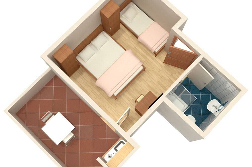 Foto 6 von 15: Studio Appartement mit Terrasse und Meerblick Kampor, Rab