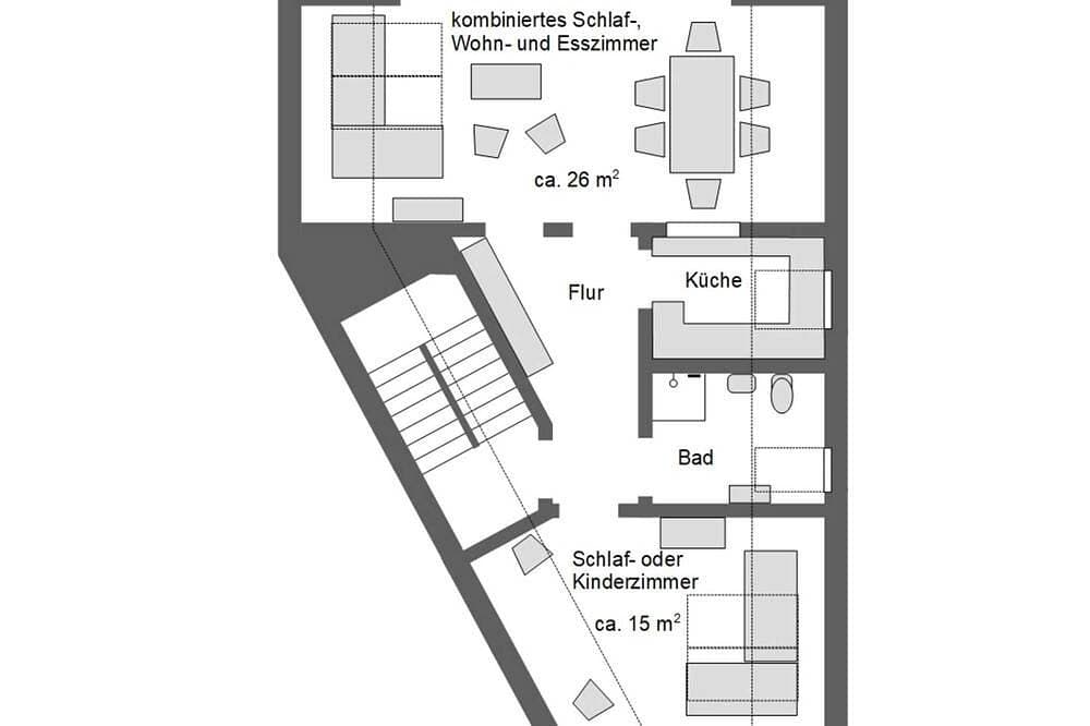 Foto 12 von 17: Ferienwohnung Dachgeschoss - Ferienwohnhaus Drei am Zemminsee