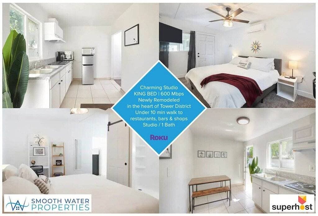 Del Mar Studio · Charming Studio I 600Mbps Walk to Tower District 1