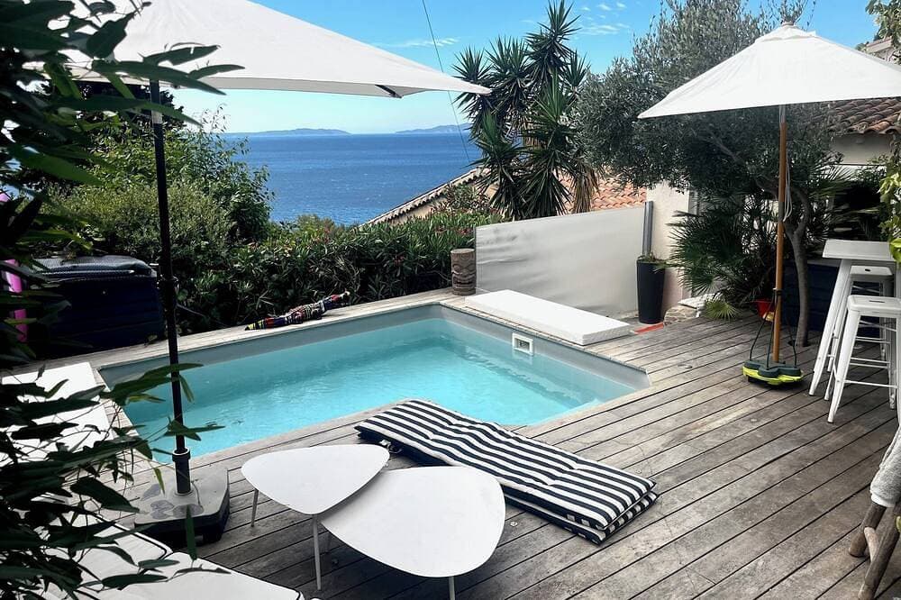 House with sea view, private heated swimming pool, terrace 1