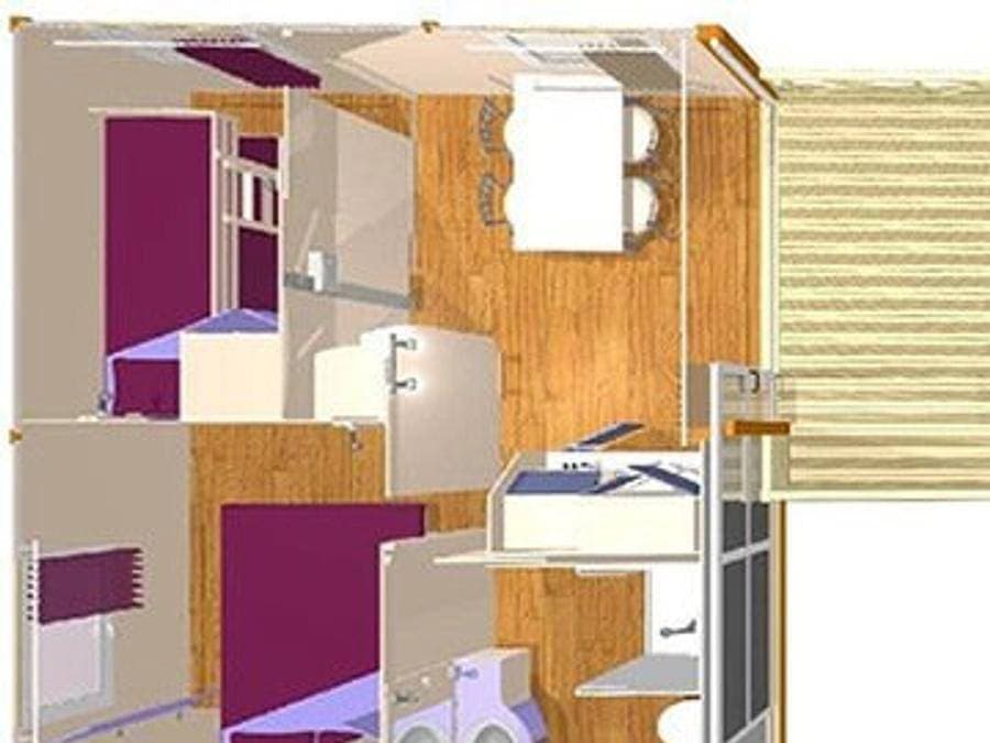 Foto 5 von 48: Camping des Sources - Chalet 4 personen - Némo 20 m²