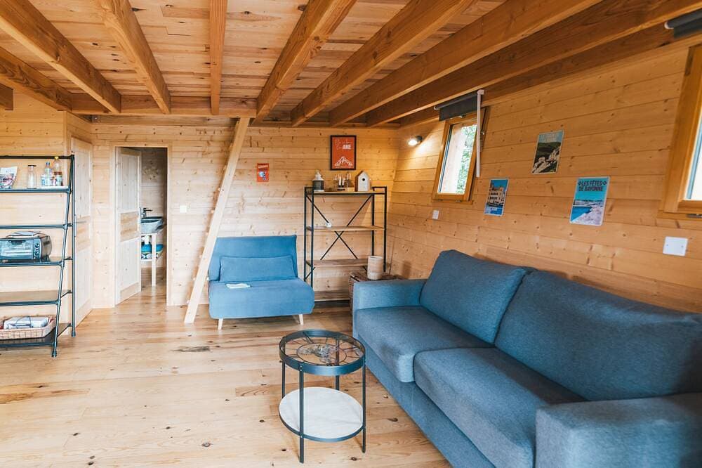 Foto 10 von 30: Cabane d'Annie-Kabine-Komfort-Ensuite mit Bad-Bergblick