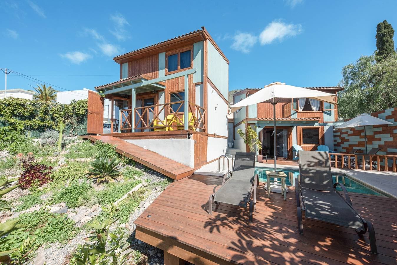 Foto 3 von 30: Ferienhaus 'Las Hermanas I' mit Meer- und Bergblick, Gemeinschaftspool und Garten
