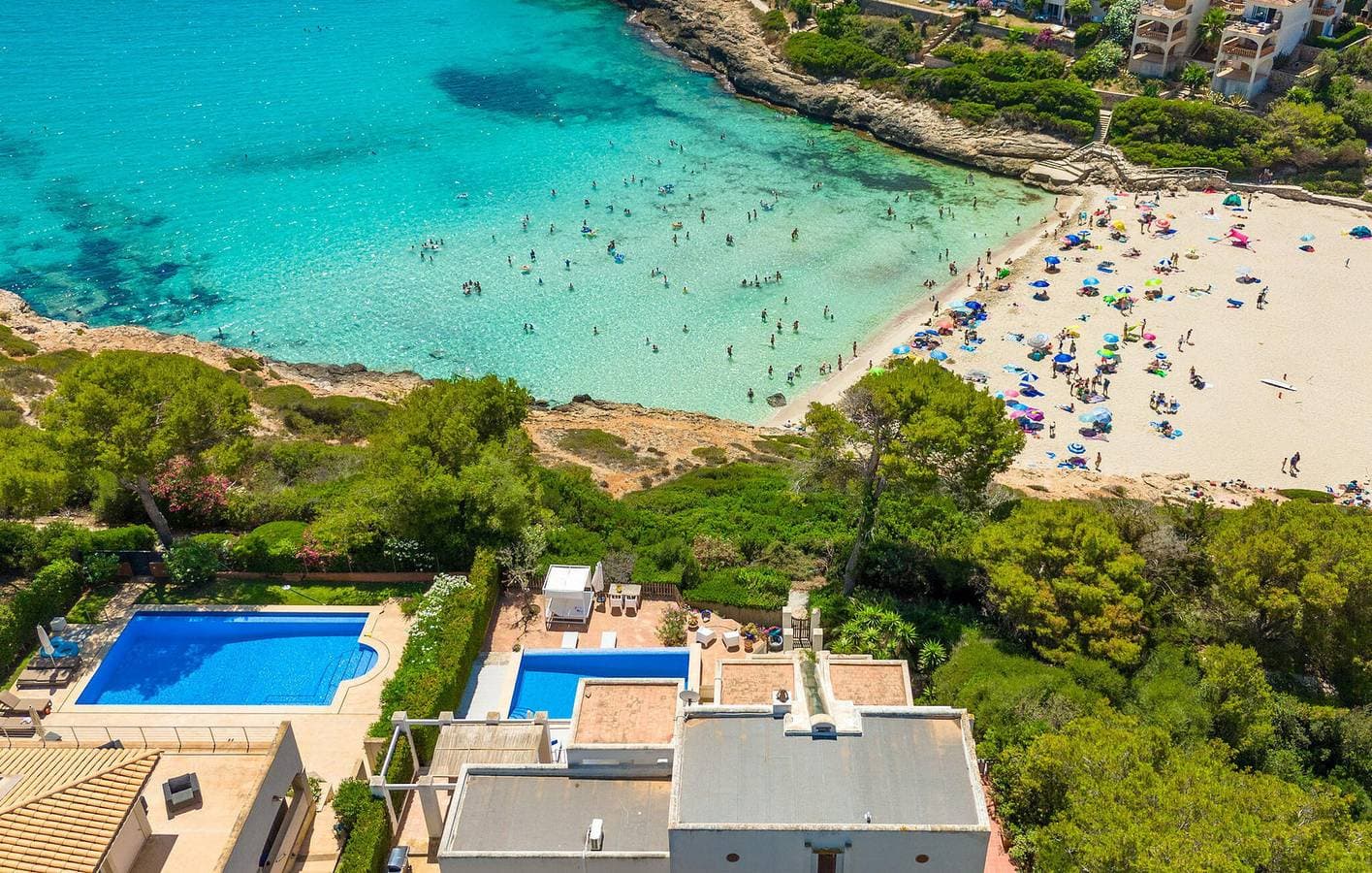 Luxus-Apartment mit Meerblick & Pool, 400m zum Strand Cala Anguila 1