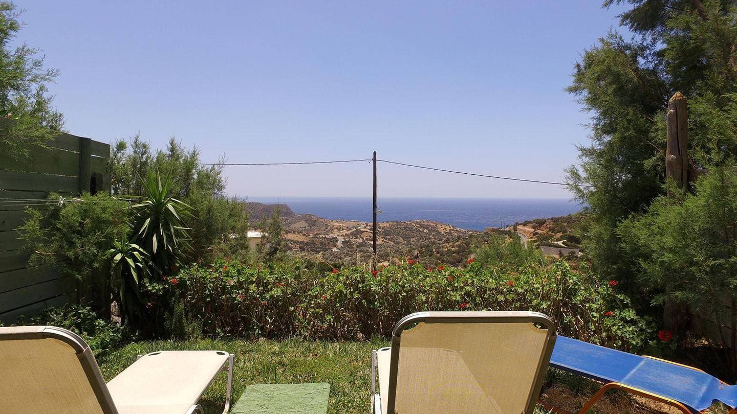 Ferienhaus mit weitem Panorama Blick auf das Meer - Ferienhaus Triopetra, Kreta 1