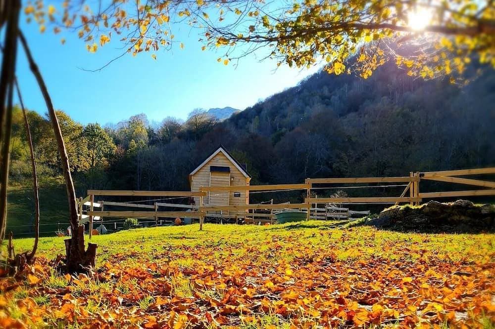 Foto 7 von 23: Kabine-Hütte-Ensuite mit Dusche-Bergblick
